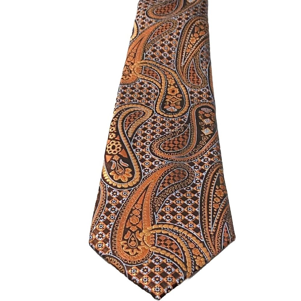 Hi-tie Men’s 100% Silk Neck Tie Retro 60s 70s Look. Town Paisley